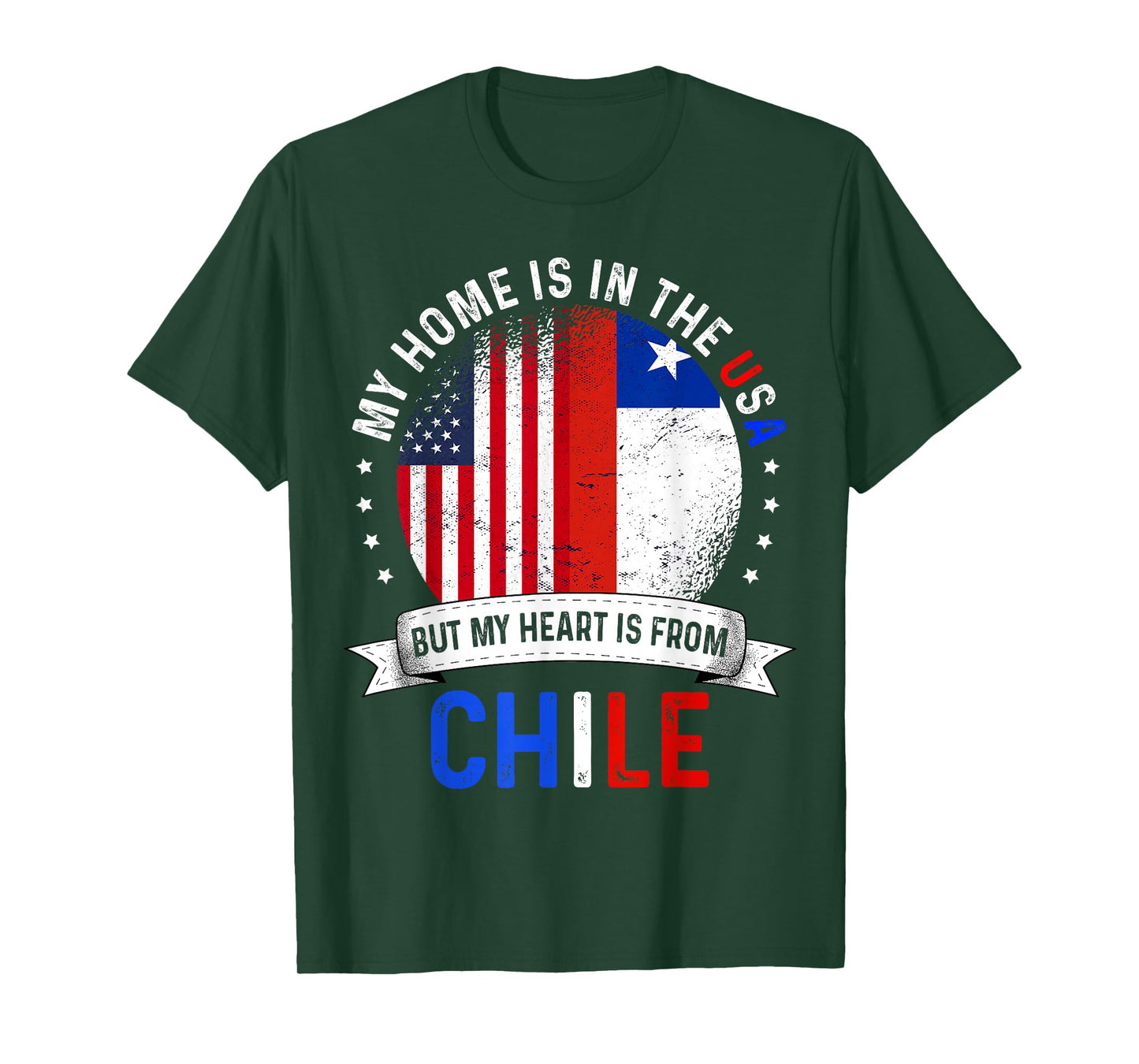 Chilean American Patriot Heart is from Chile Flag T-Shirt