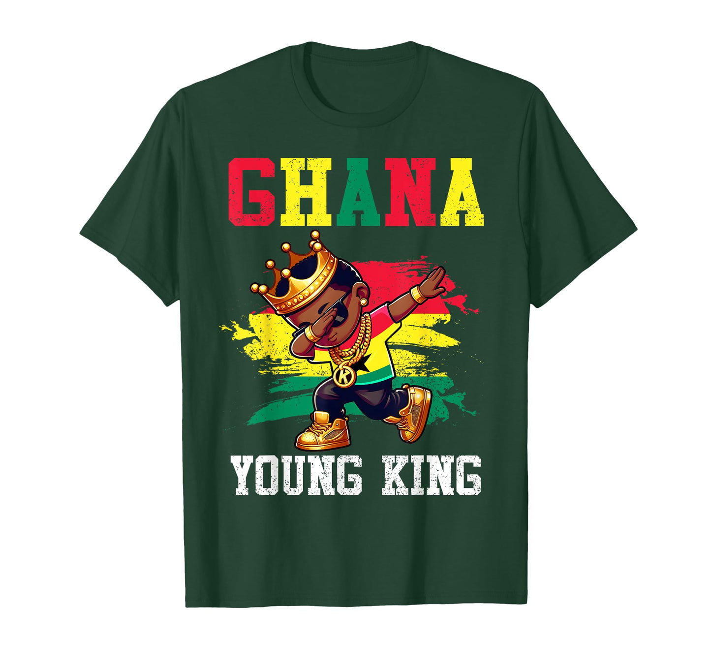 Ghana Young King Ghanaian Boy African Proud Ghanaian Flag T-Shirt