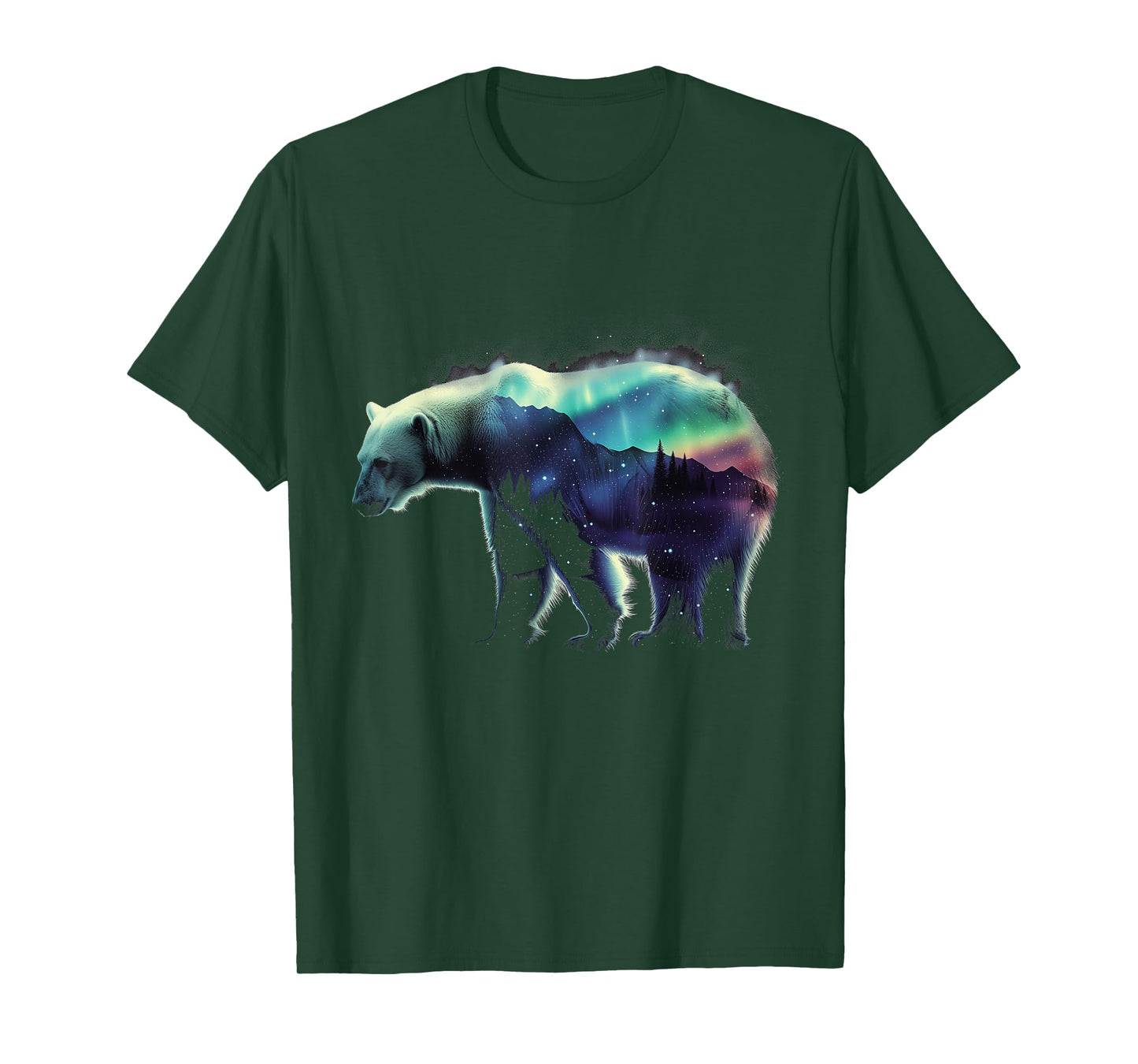 Polar Bear Northern Light Winter Arctic Nature Lover T-Shirt
