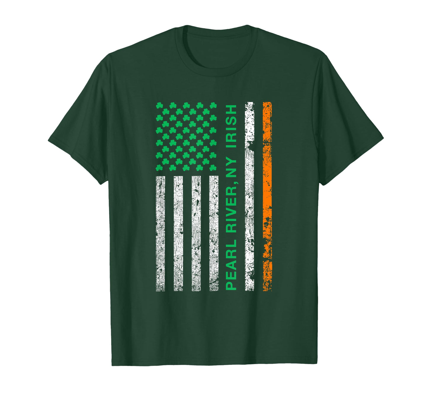 Pearl River New York Irish American Ireland US Flag Women Kids Men T-Shirt