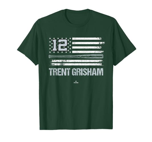 USA Flag Bat Trent Grisham New York Baseball MLBPA T-Shirt