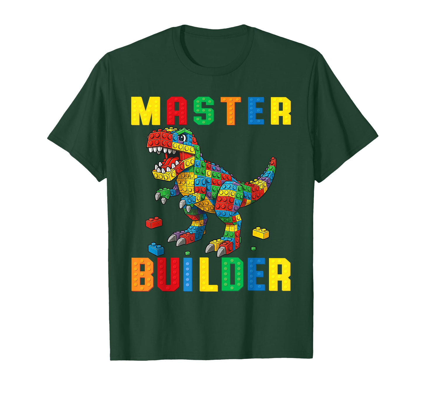 Funny Family Master Builder Building Bricks Blocks Kids Boys T-Shirt