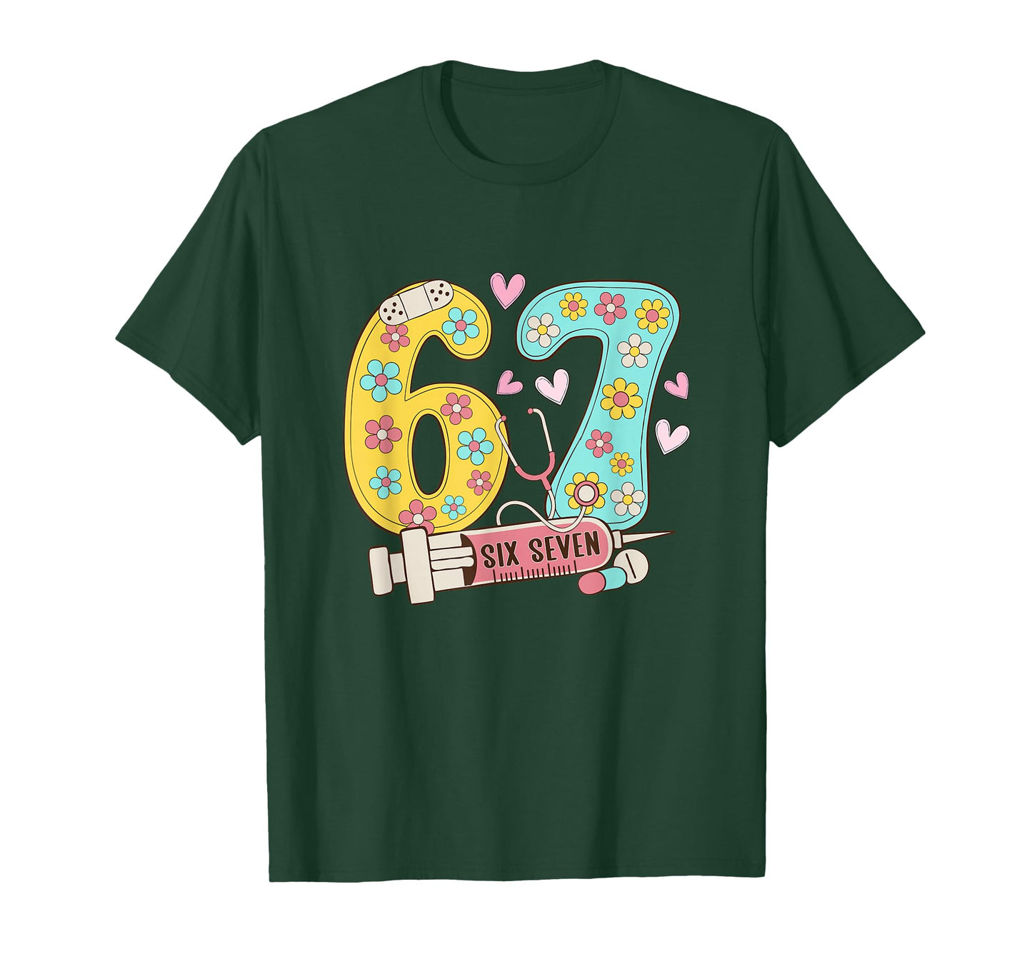 67 Shirt for Nurse 6 7 Meme Women Doctor Nursing Six Seven T-Shirt