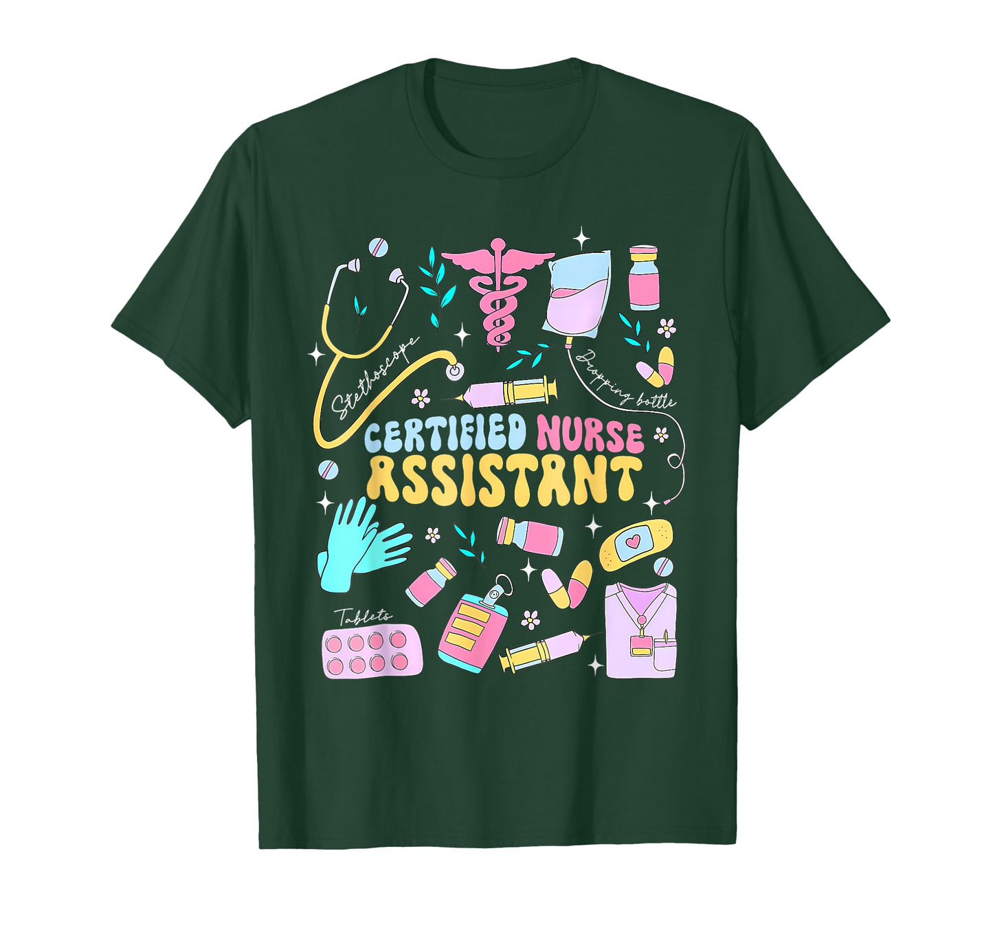 CNA Certified Nursing Assistant Funny Nurse CNA Life T-Shirt, Small, Black
