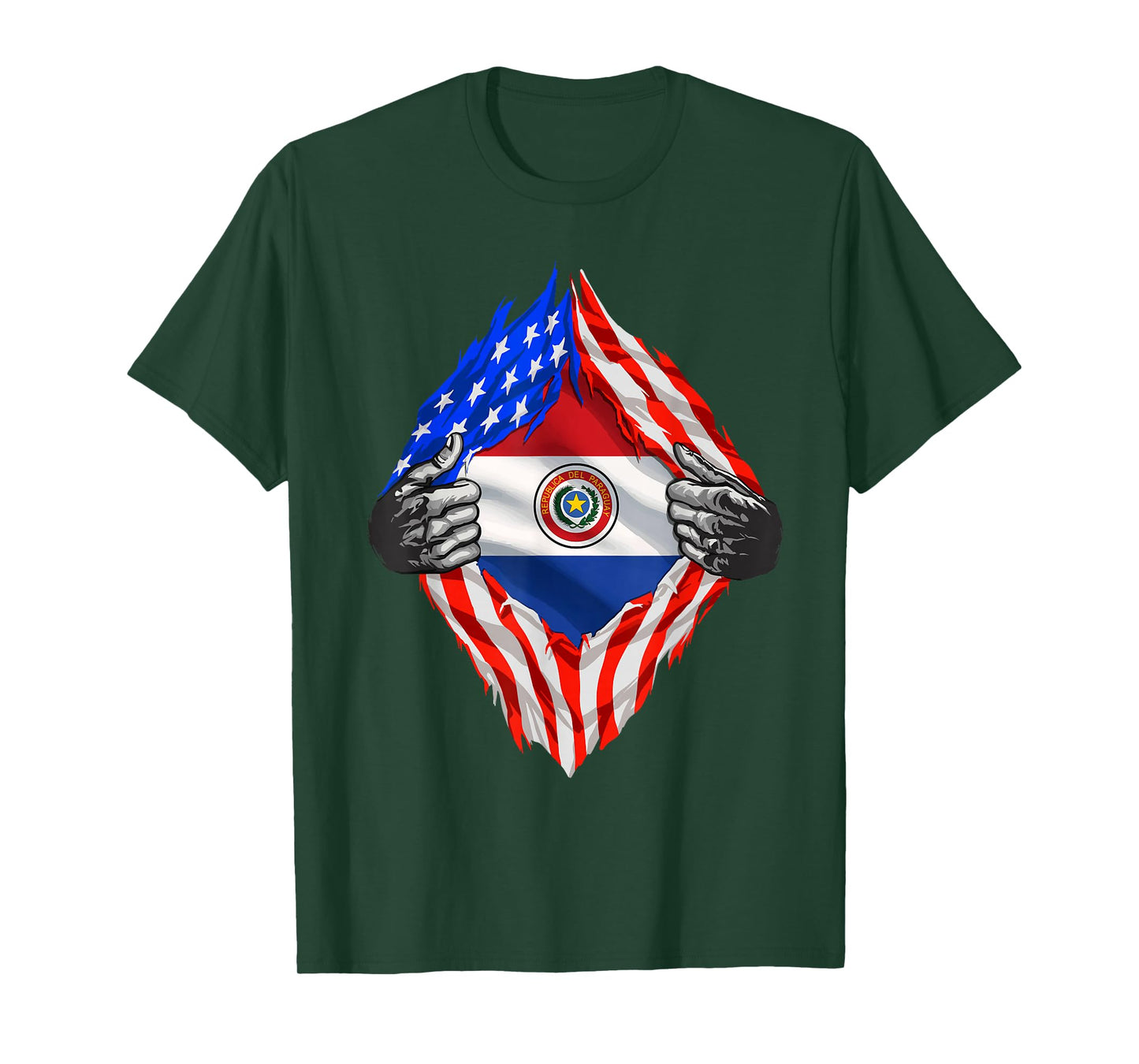Paraguay Super American Paraguay Flag Hispanic Pride Roots T-Shirt