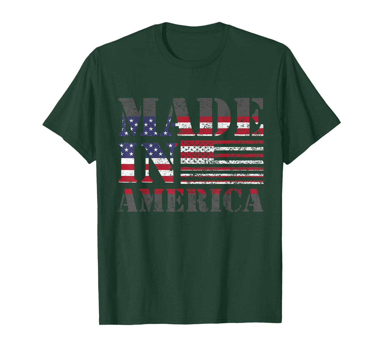 Made in America Born and Raised American Flag T-Shirt