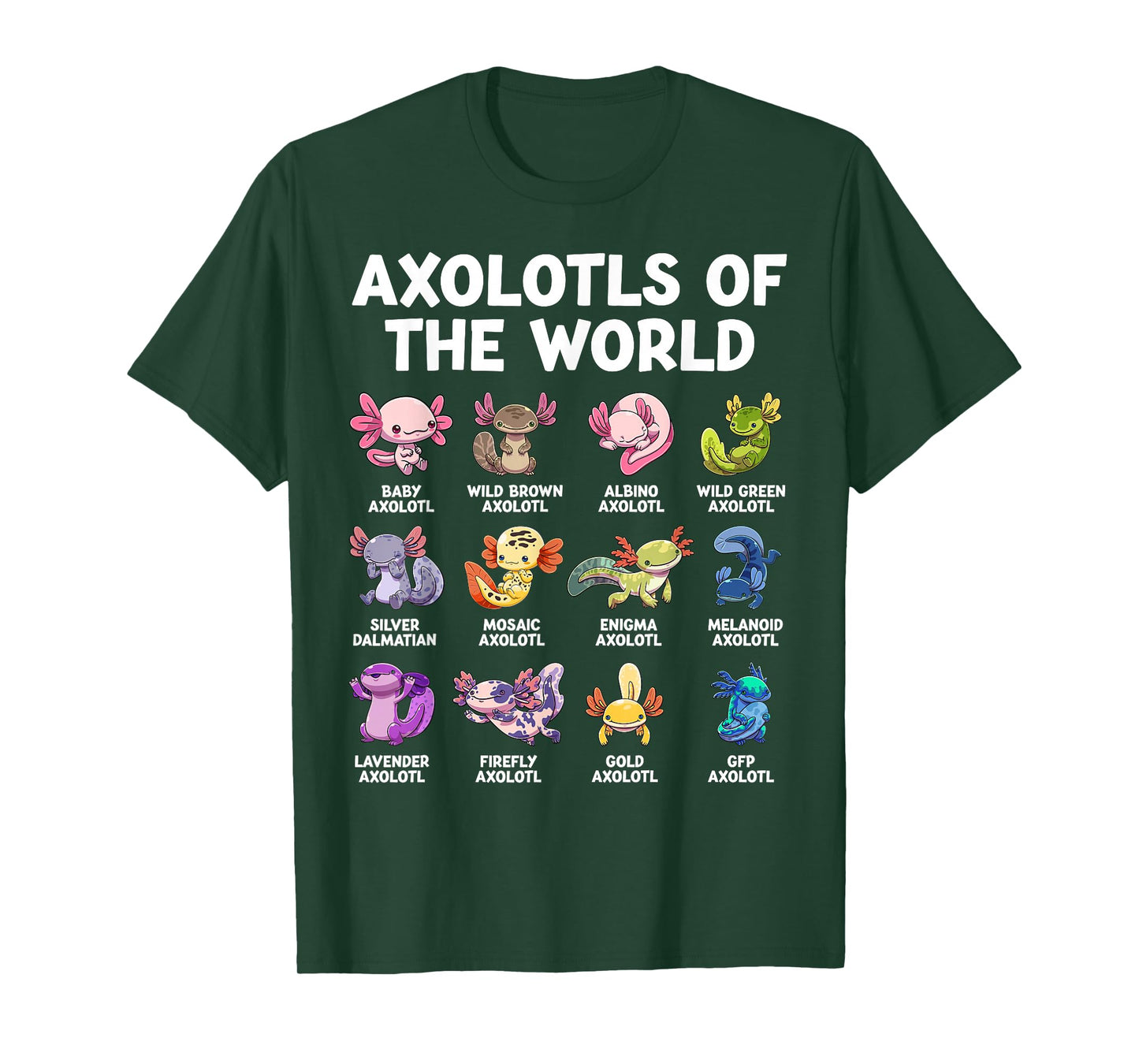 Axolotl Kawaii Axolotls of The World Funny Axolotl Animals T-Shirt