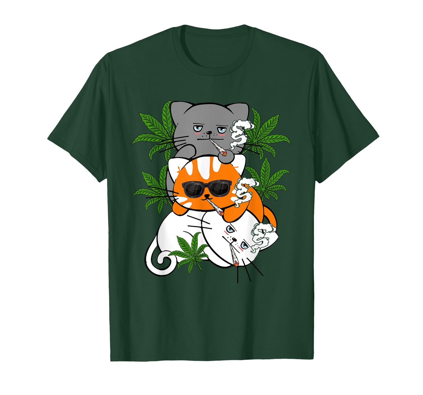 Funny Kawaii Cat Smoking Weed Marijuana Cannabis Kitten T-Shirt