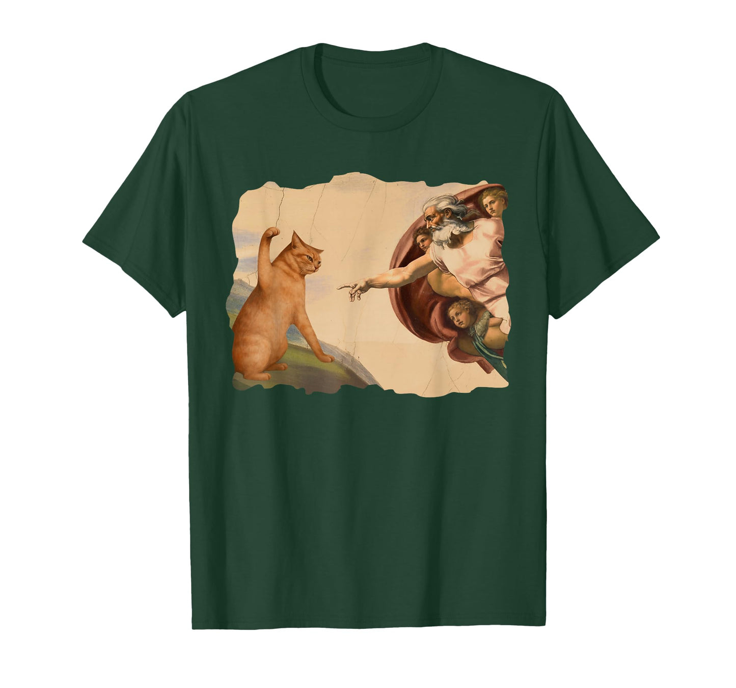 Funny Cat Swatting God's Hand Cat Shawncraft Cat Men Women T-Shirt