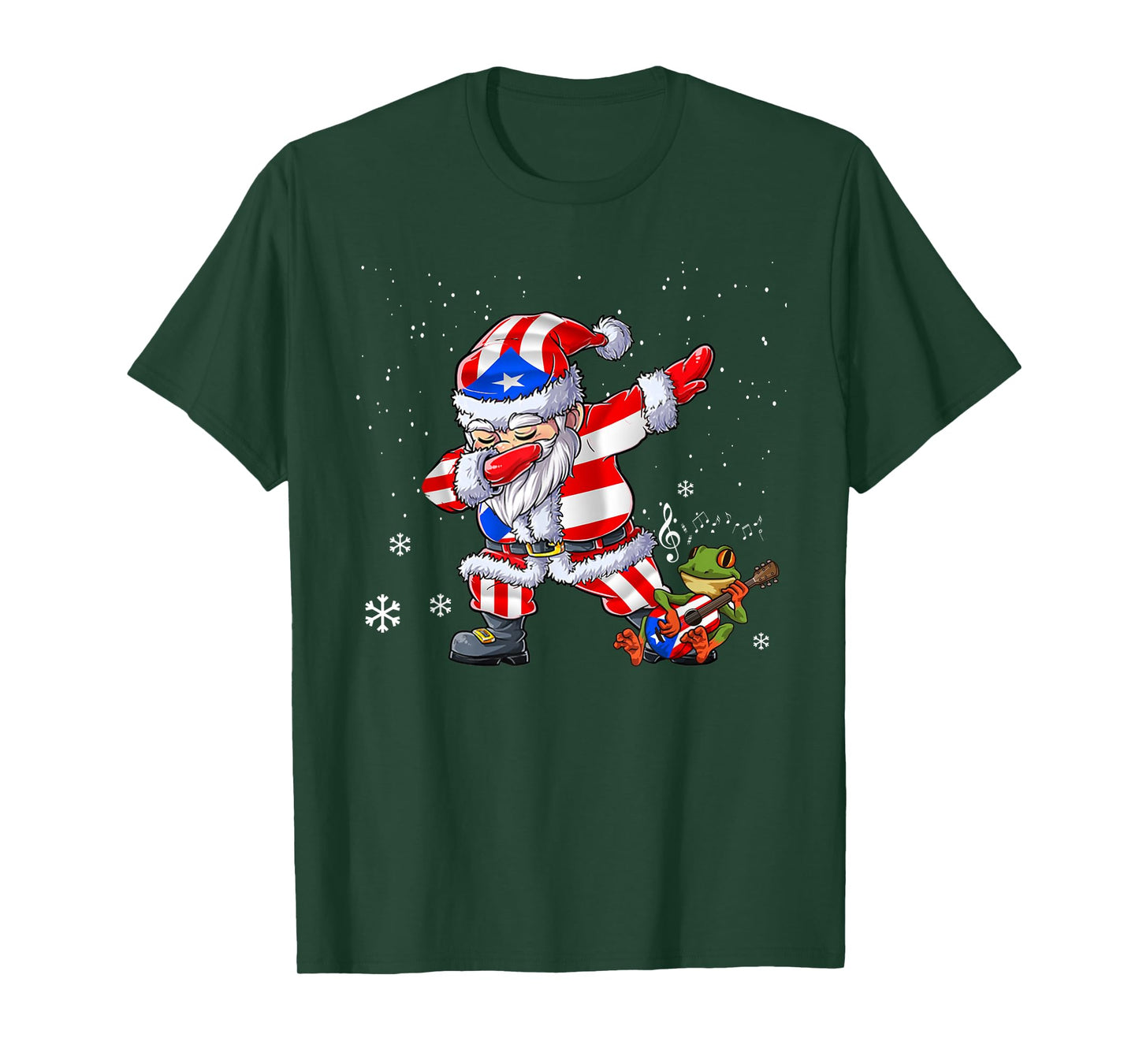 Dabbing Puerto Rico Santa Claus Christmas Boys Men Funny Dab T-Shirt
