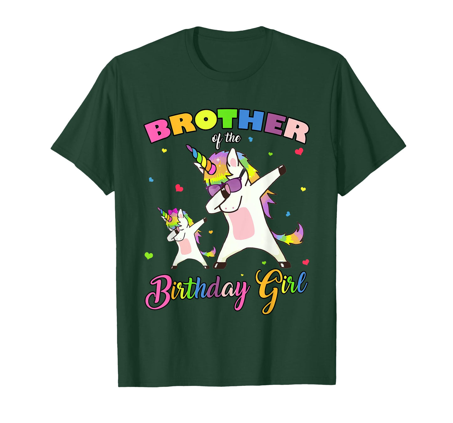 Brother of the Birthday Girl Unicorn Birthday Princess Dab T-Shirt