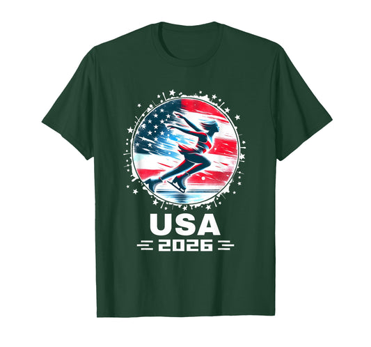 USA Women's Figure Skating Team 2026 Clothing Figure Skating T-Shirt