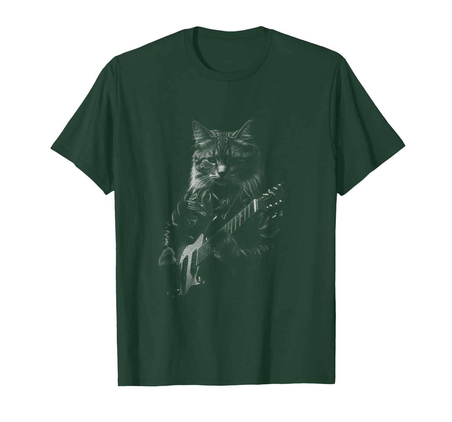 Rock And Roll Band Rock Cat Playing Guitar Funny Guitar Cat T-Shirt
