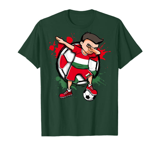 Dabbing Soccer Boy Hungary Football Fans Jersey Flag Sport T-Shirt
