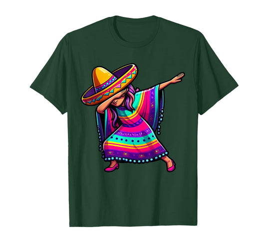 Dabbing Mexican Poncho Cinco de Mayo Mexican Fiesta Party T-Shirt