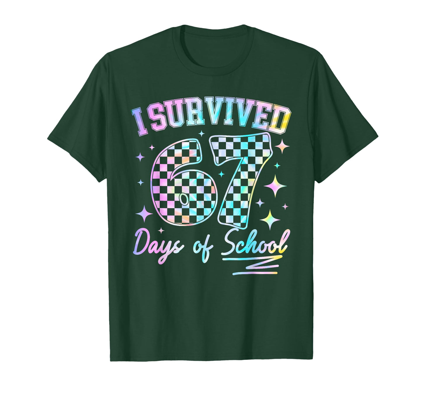 I Survived 67 Days of School Tie Dye 67th Day Teacher Kids T-Shirt