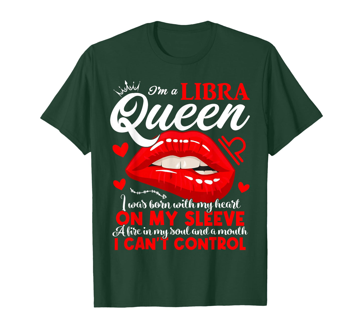 Libra Queen September October Birthday Libra Zodiac Sign Lip T-Shirt