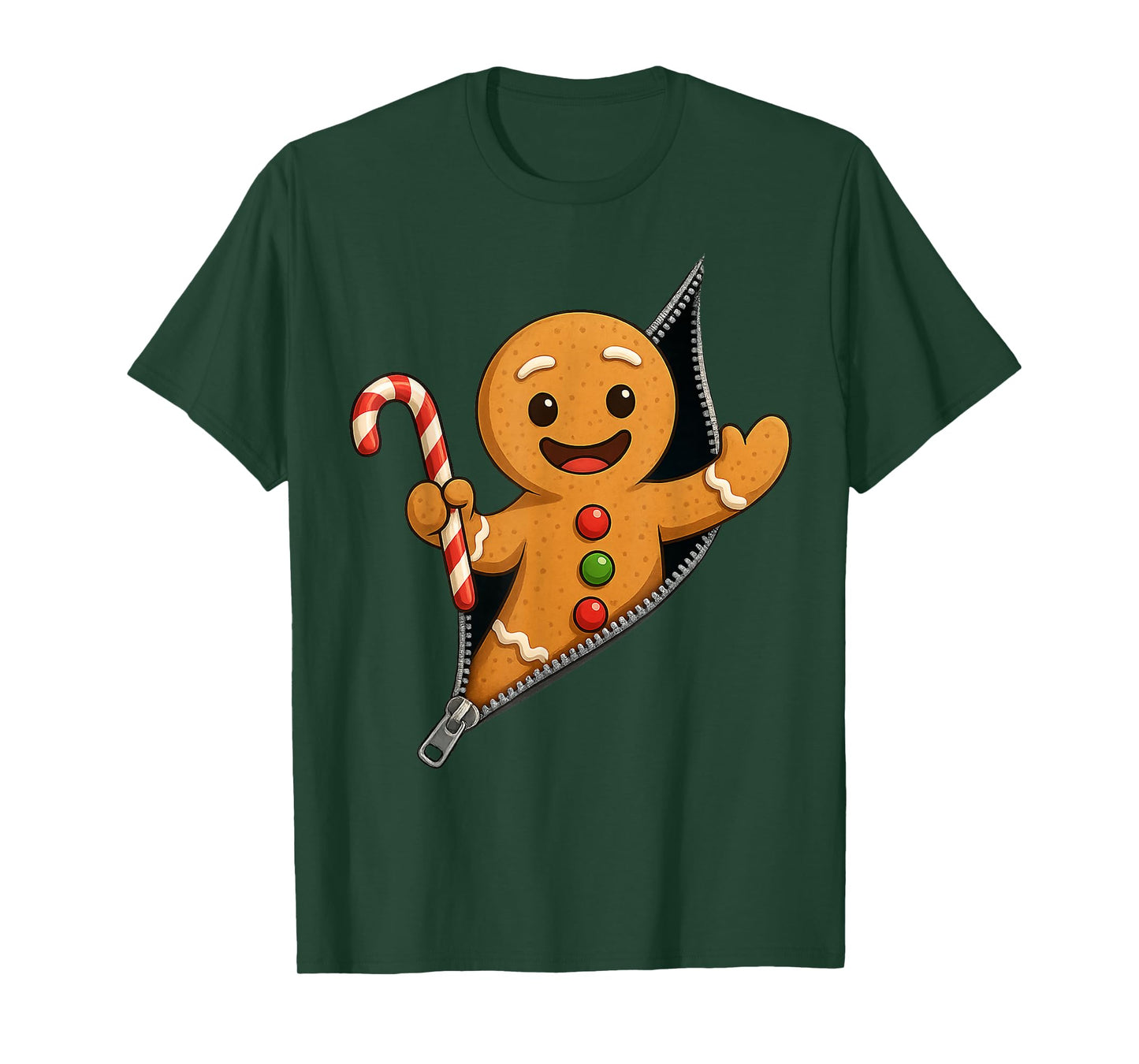 Christmas Gingerbread Man Cookie Candy Cane Xmas Pajamas T-Shirt