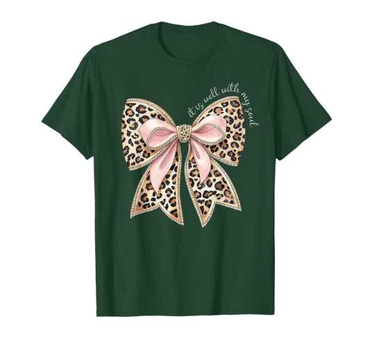 It is Well with My Soul Inspired Faith Bible Bow Christian T-Shirt