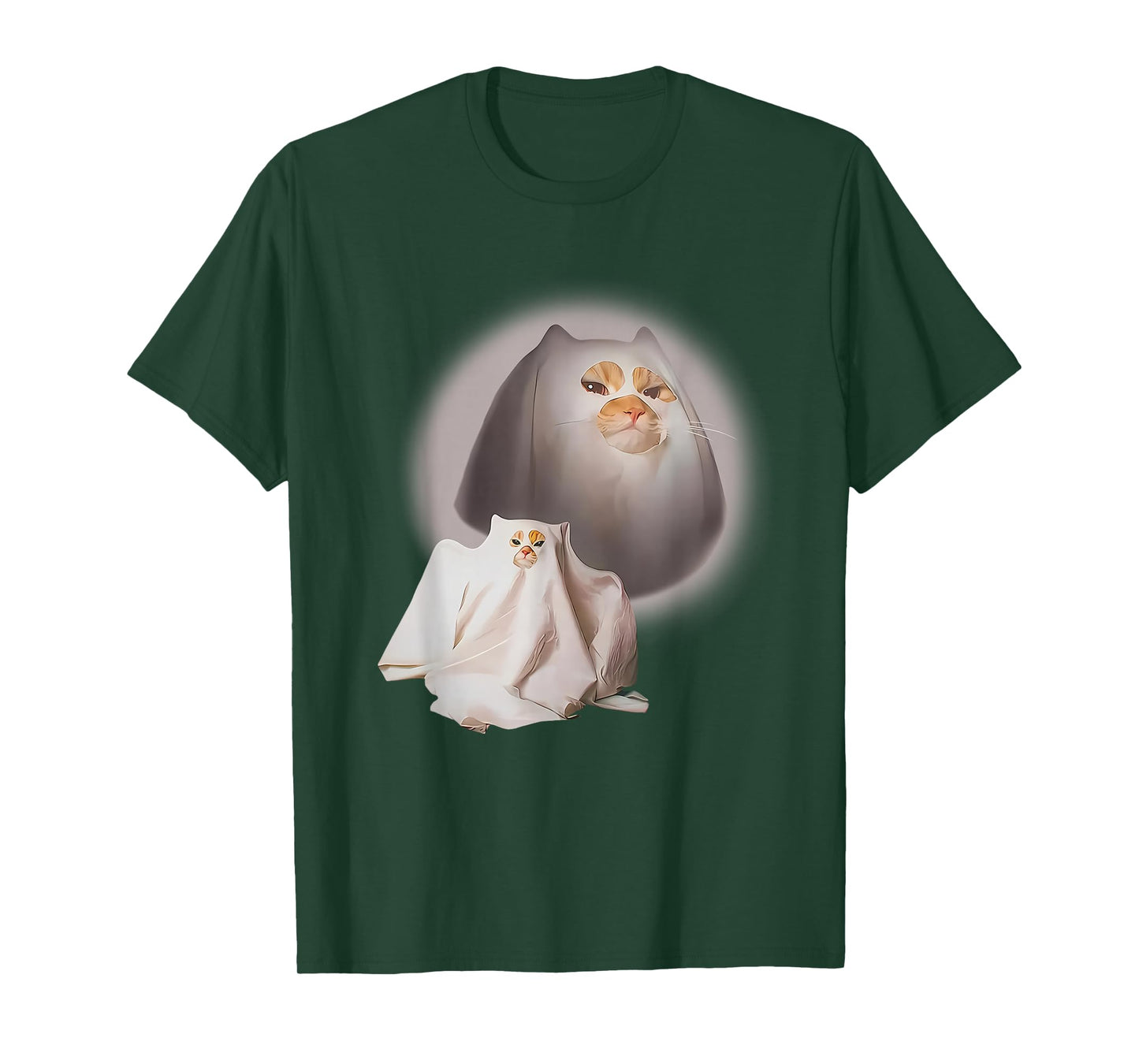 Ghost Cat Meme Funny Halloween Men Women Kids T-Shirt