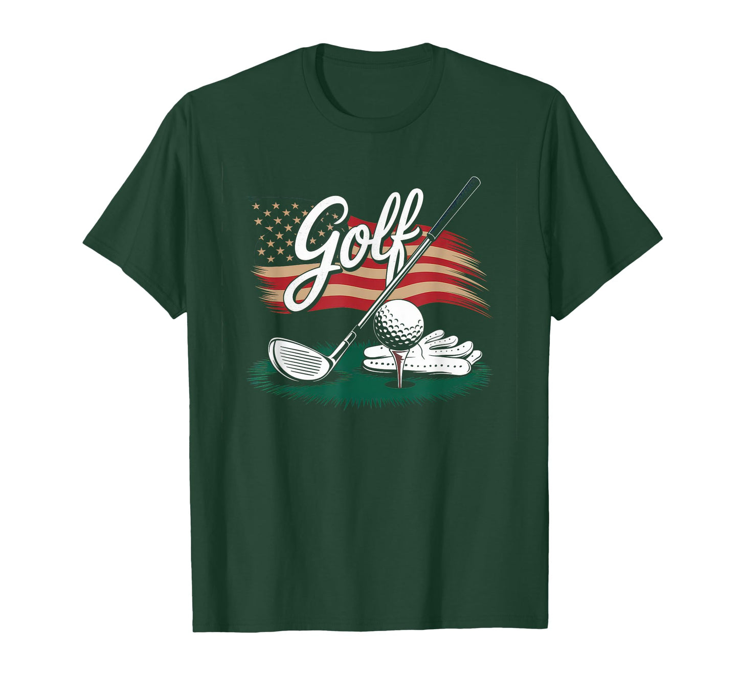 American Flag Golf Tshirt Men Women Golf Club Golfer Golfing T-Shirt
