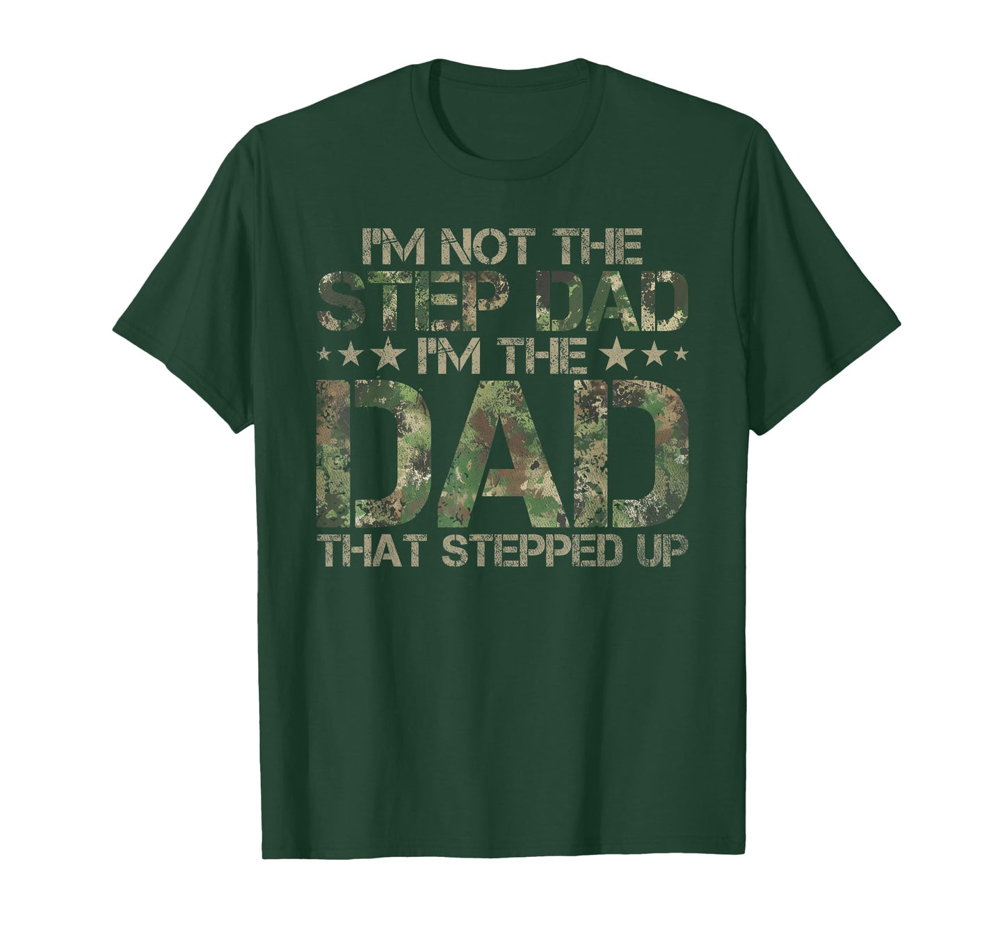 Stepped Up Dad Shirt - Dad Who Stepped Up American Camo Flag T-Shirt