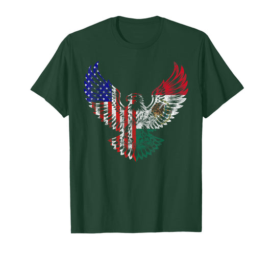 American Mexican Heritage America Mexico Flag Eagle T-Shirt