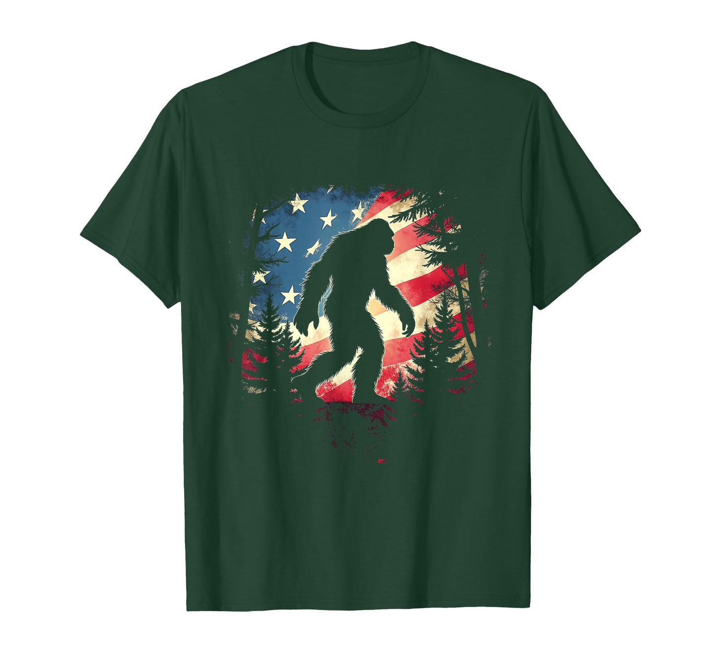 Bigfoot American Flag T-Shirt