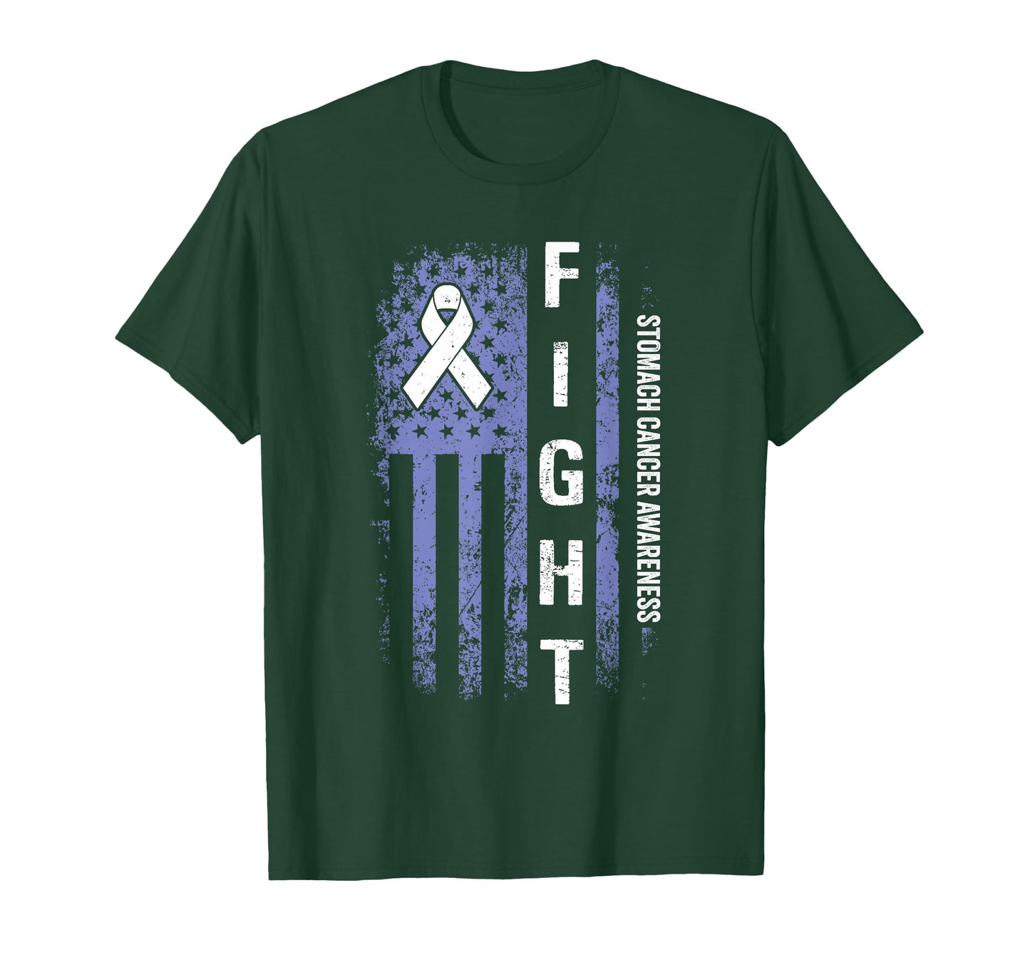 Stomach Cancer Awareness American Flag Stomach Cancer T-Shirt