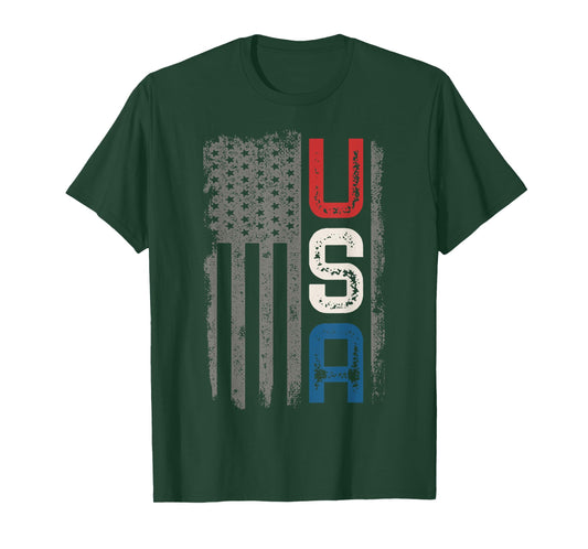 American Flag Vintage USA Patriotic Distressed American Flag T-Shirt