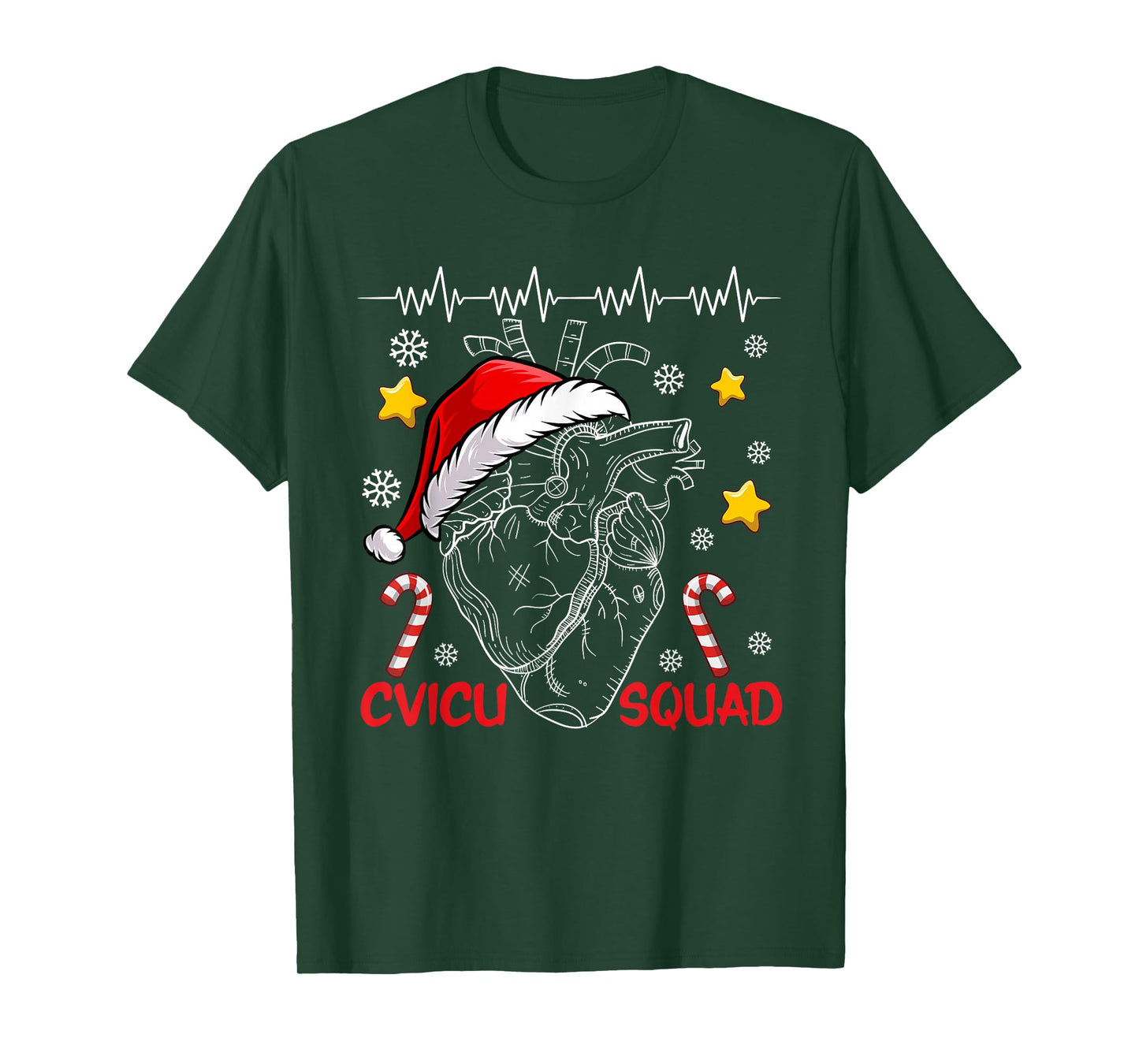 Anatomical Heart CVICU Squad Cardiac Nurse Life Christmas T-Shirt