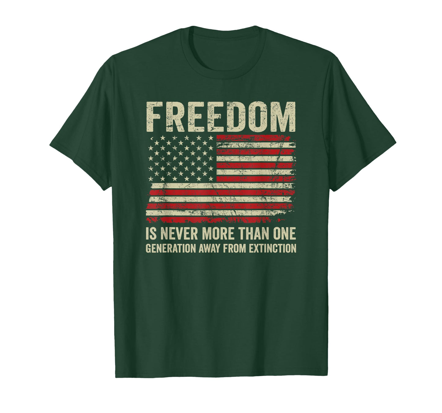 Freedom Extinction - Patriotic American Rights USA Flag T-Shirt