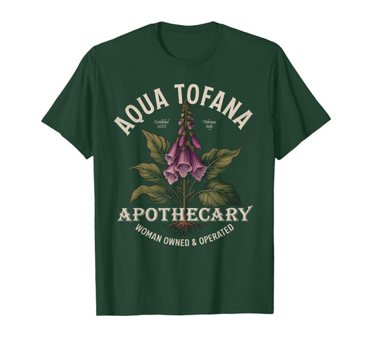 Aqua Tofana Funny Feminist Apothecary Vintage Design T-Shirt