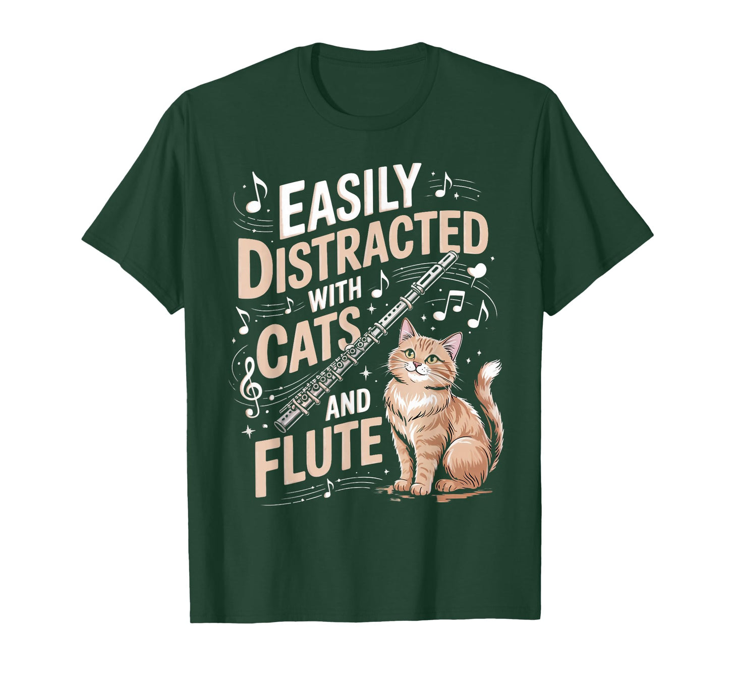 Cats And Flute Marching Band Musician Flutist Flute Player T-Shirt