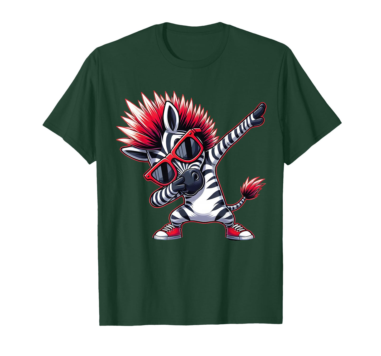 Funny Dabbing Zebra With Sunglasses Cool Animal Funny Zebra T-Shirt
