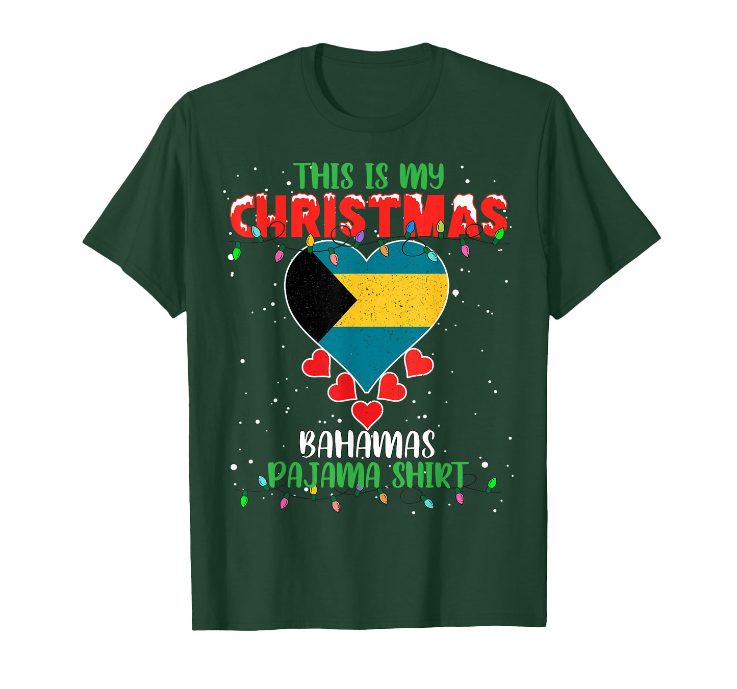 This Is My Christmas Lights Love Bahamas Flag Pajama T-Shirt