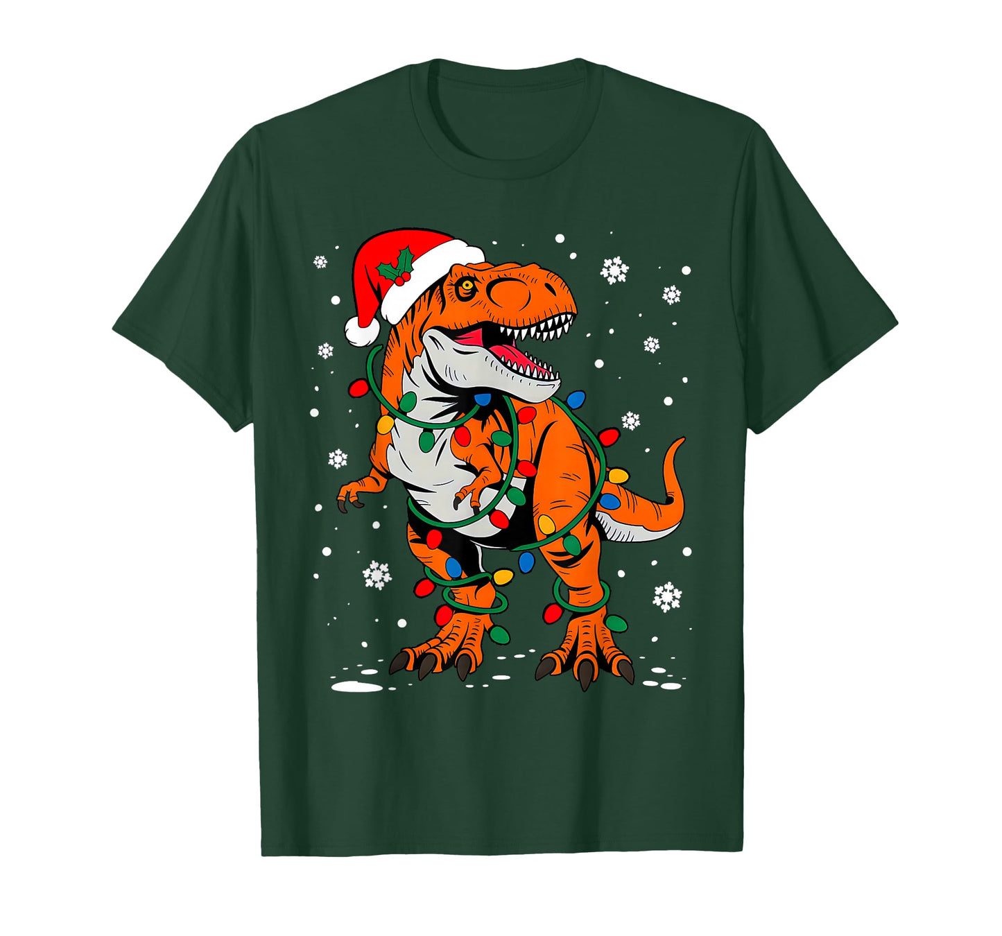 Dinosaur T rex Tree Christmas Funny Xmas Dino Boys Kids T-Shirt