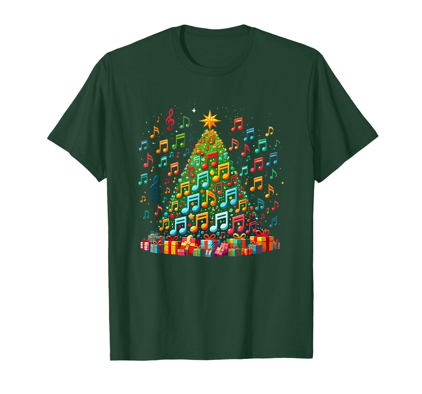 Christmas Tree Musical Note Music Teacher Musician T-Shirt