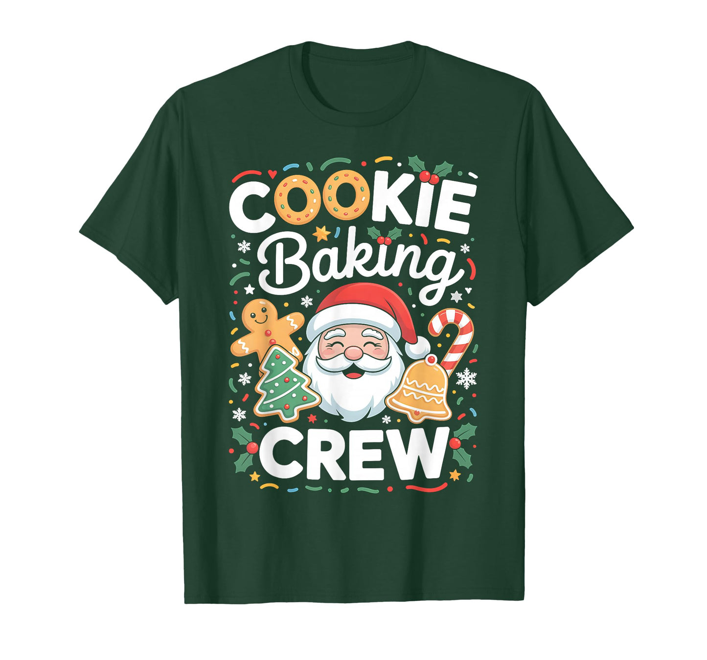 Cookie Baking Crew Funny Christmas Santa Gingerbread Tee T-Shirt