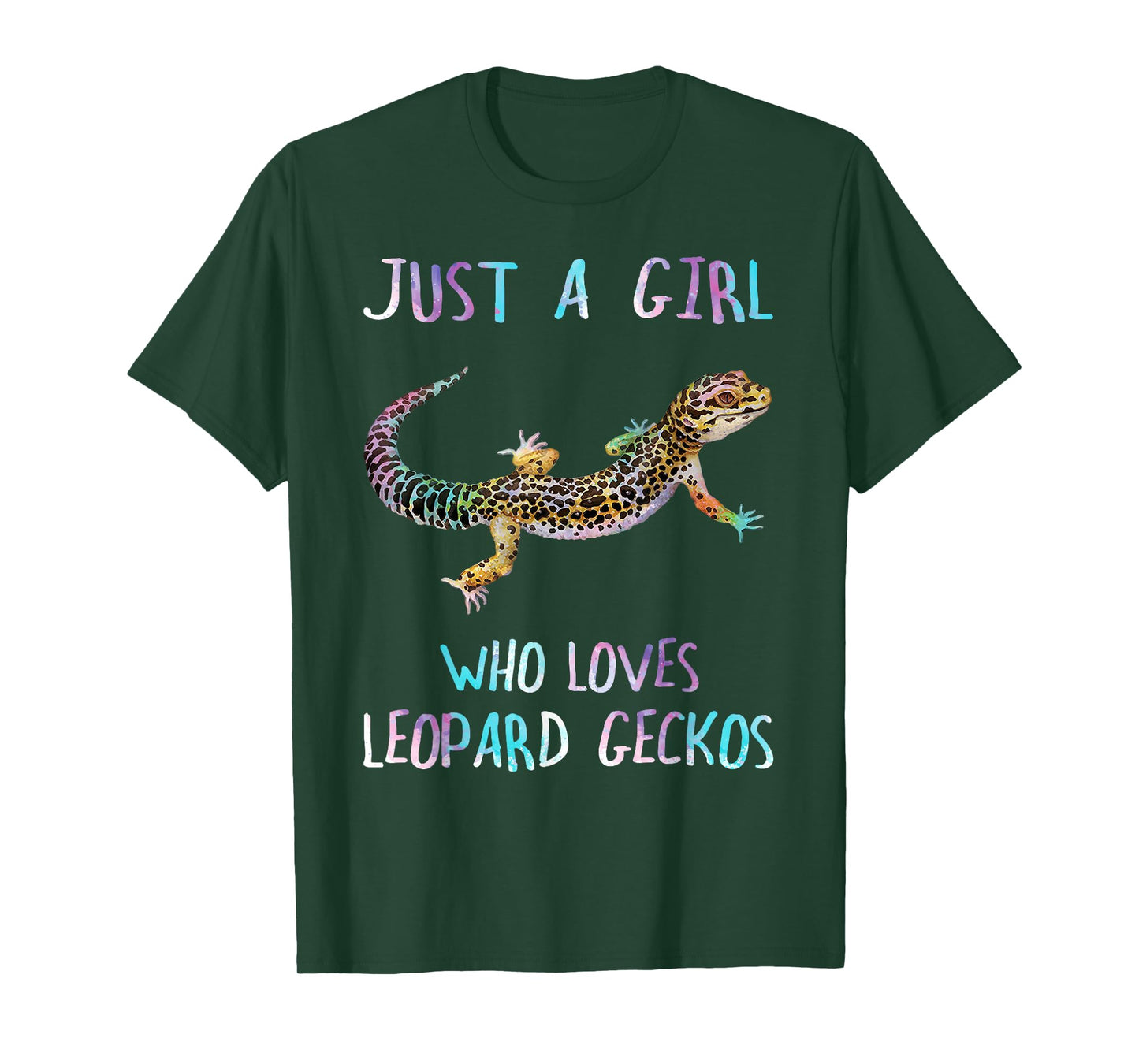 Cute Watercolor Lizard Just A Girl Who Loves Leopard Geckos T-Shirt