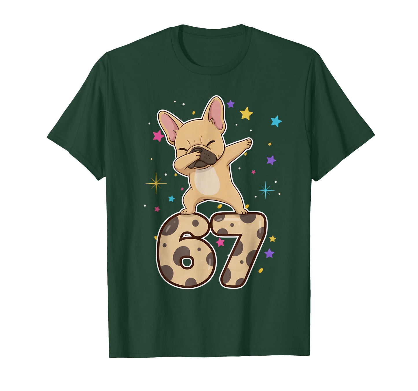 Dabbing 67 French Bulldog 67 Dog Funny Six Seven Meme Cute T-Shirt