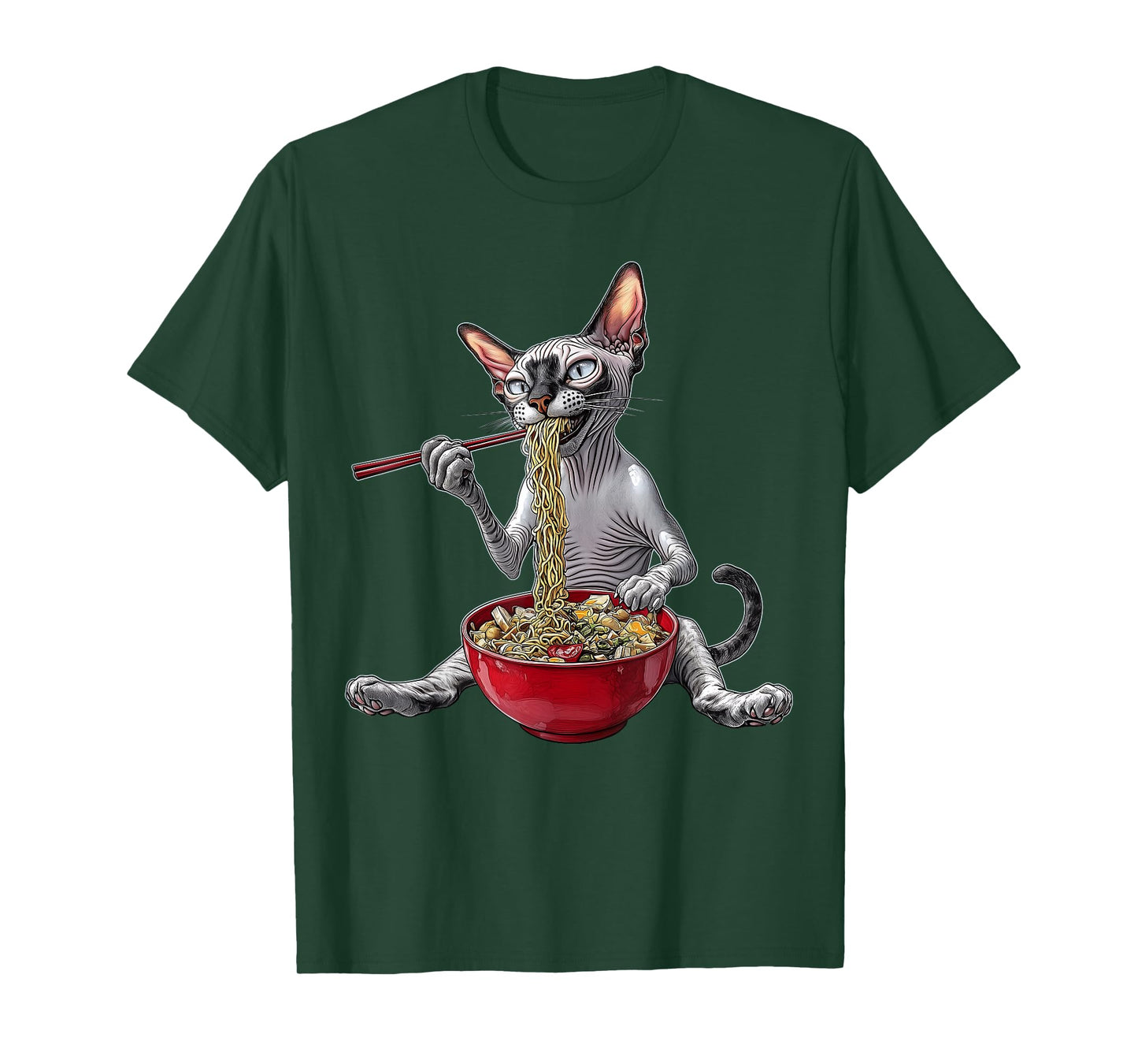 Sphynx Cat Japanese Noodles T-Shirt