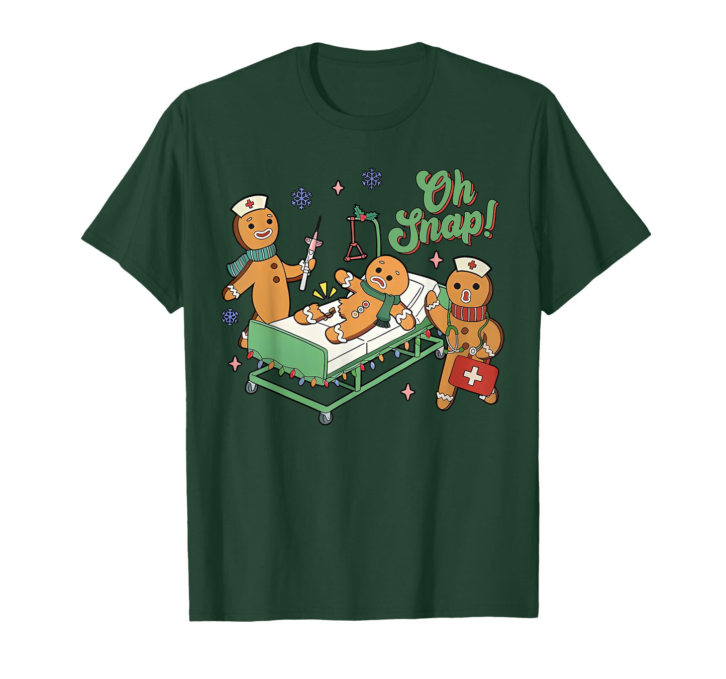 Christmas Nurse Oh Snap Gingerbreads Bone Snap Nurse Team T-Shirt