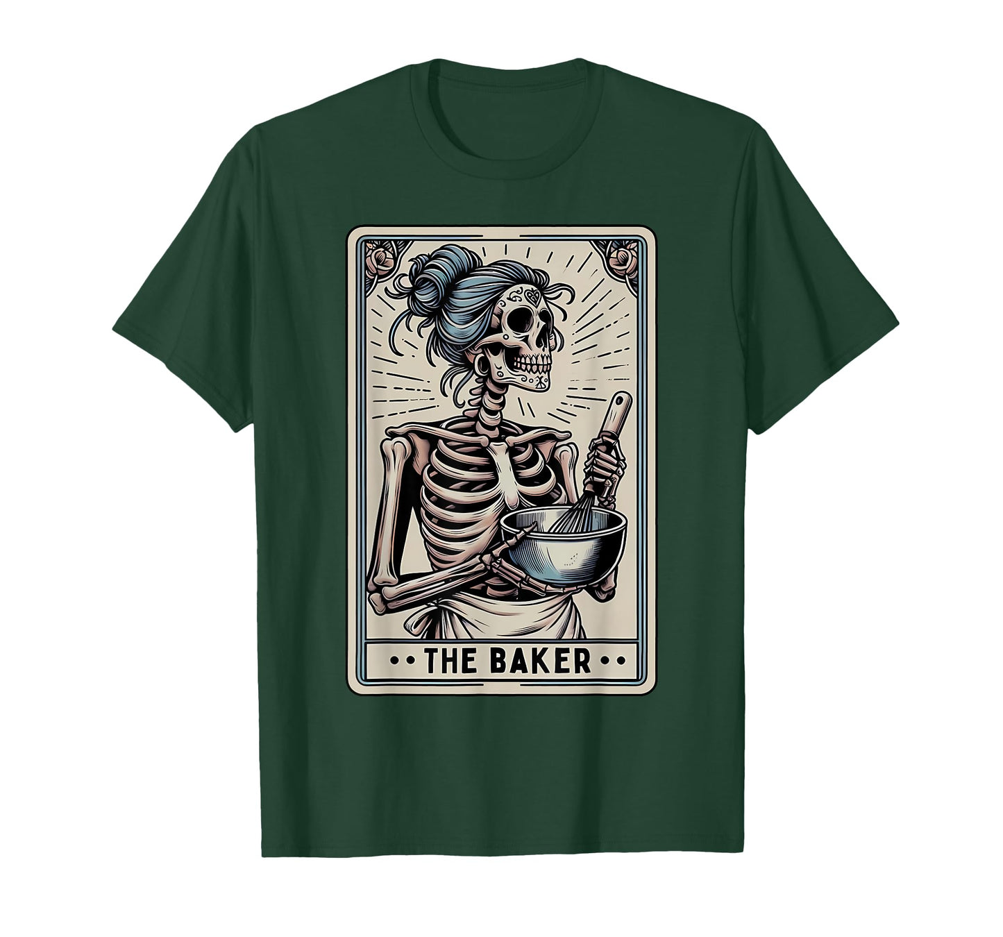 Baker Tarot Card Skeleton Baking Homemaker Mothers Day T-Shirt