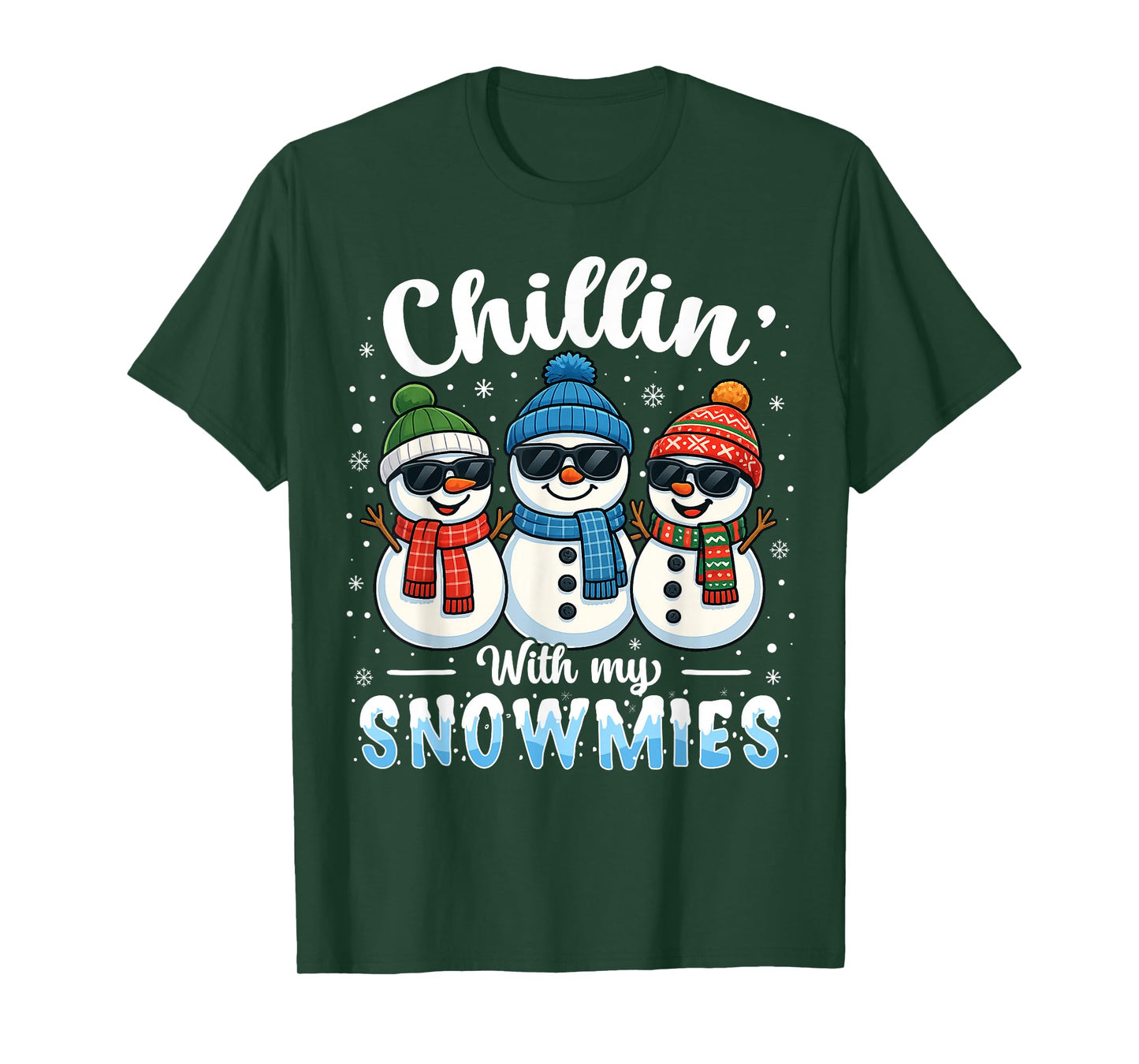Chillin with My Snowmies Funny Snowman Christmas Kids Boys T-Shirt