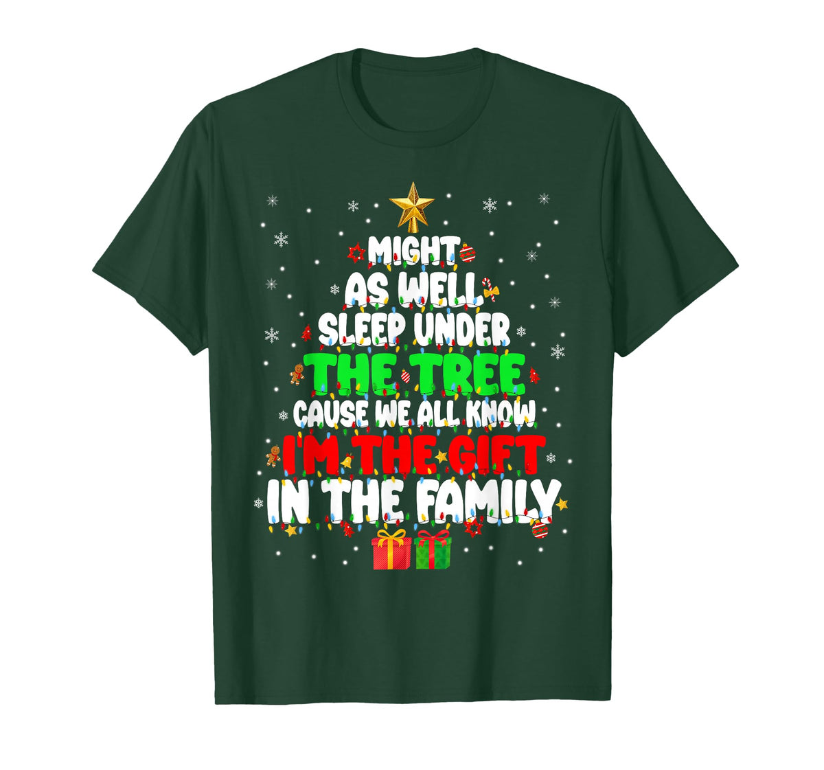 Funny Might As Well Sleep Under Tree Christmas Family Men Bo T-Shirt