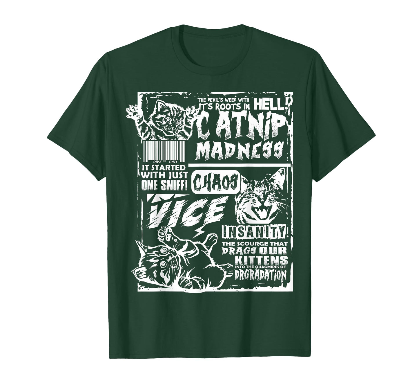 Catnip Madness Funny Cat Gifts for Cat Lover Cat Dad Cat Mom T-Shirt