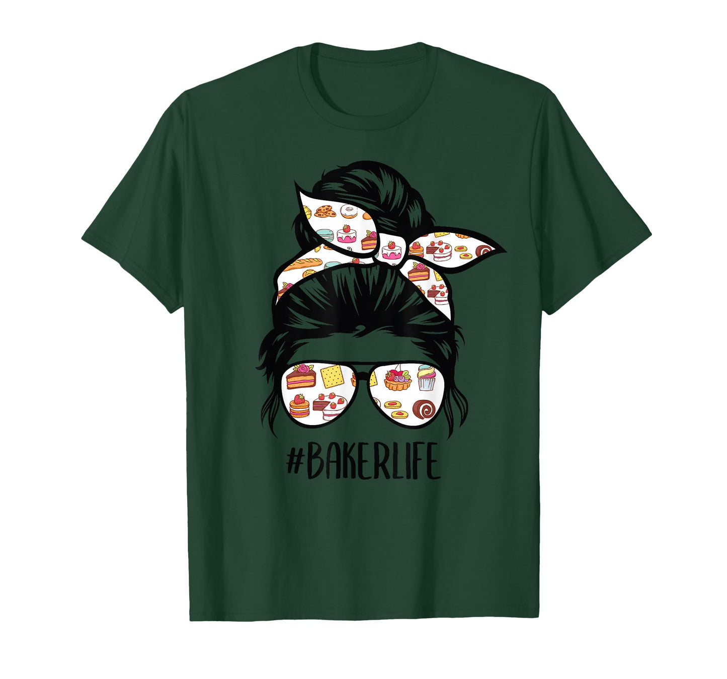 Baker Life Messy Bun Hair Baking Funny Pastry Baker Chef T-Shirt