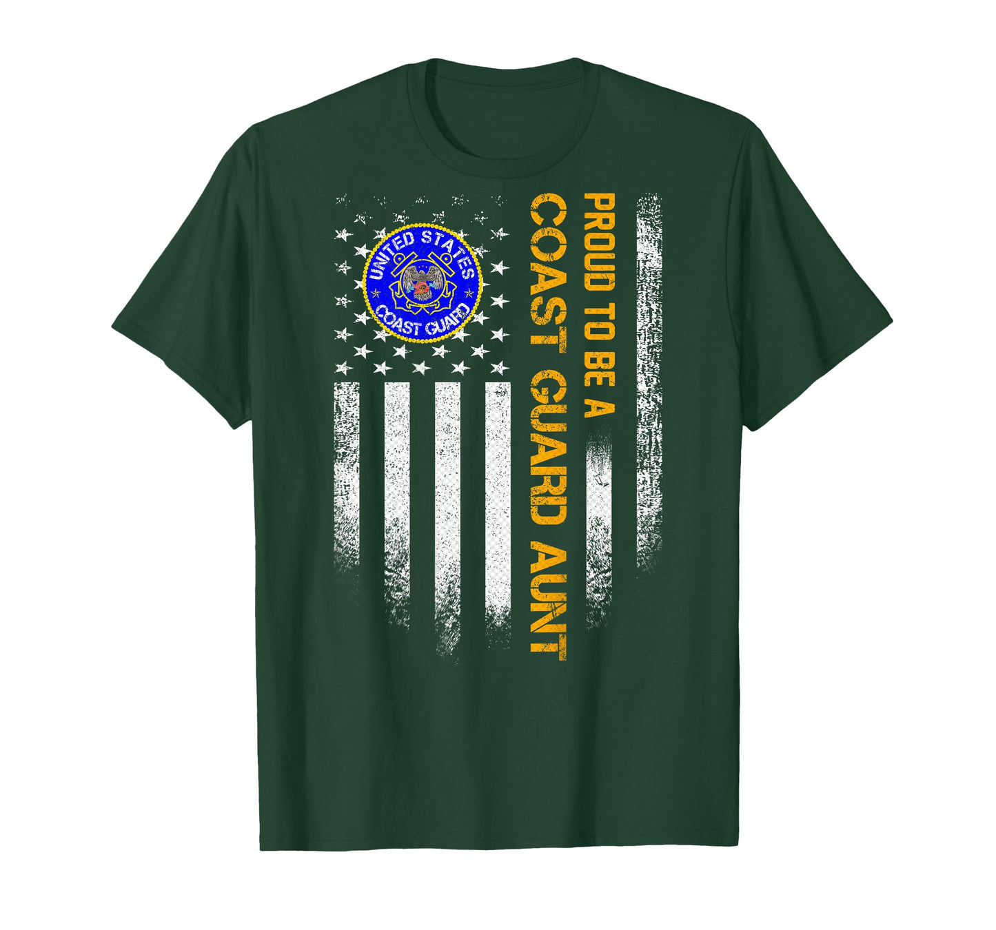 Vintage USA Flag Proud To Be A US Coast Guard Veteran Aunt T-Shirt