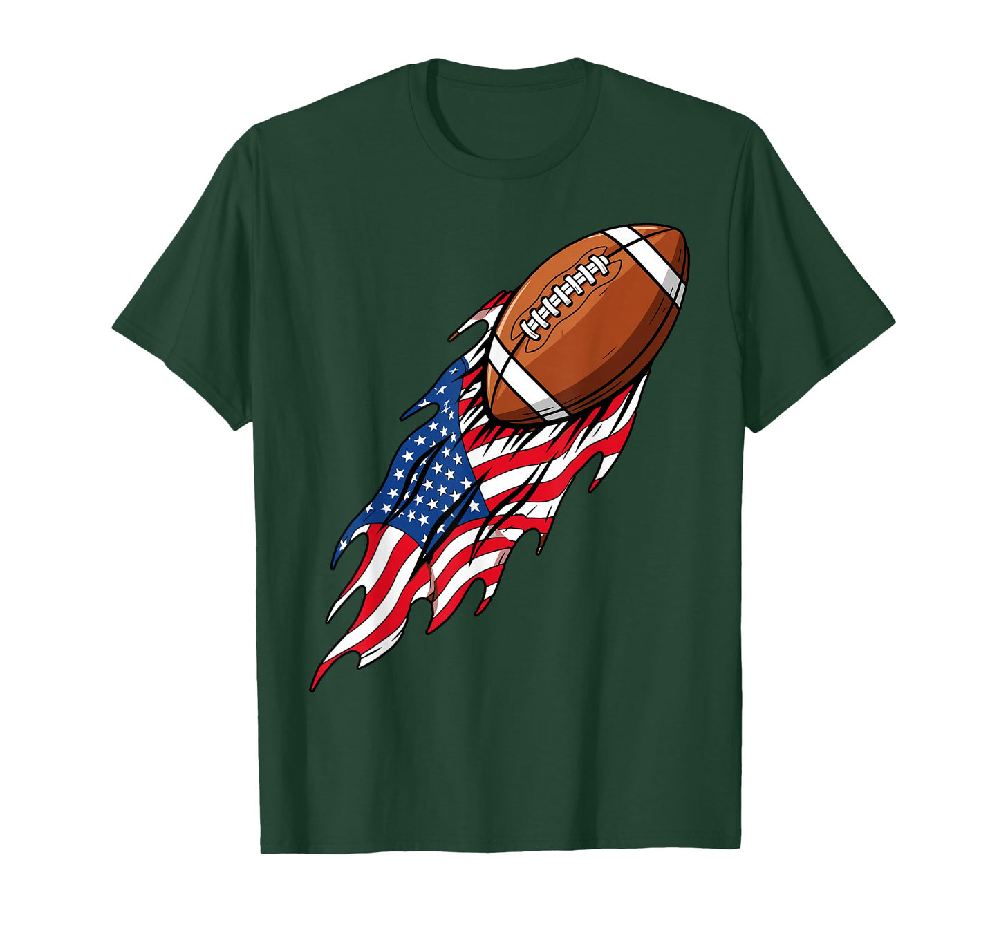 Patriotic USA Flag Football Boys 4th of July T-Shirt